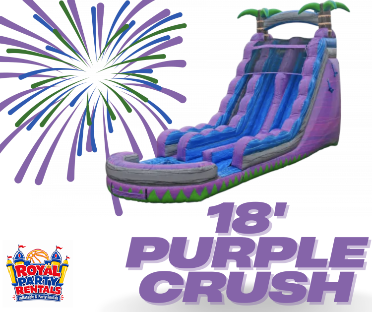 18' Purple Crush Dual Lane Water Slide